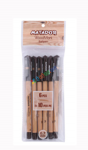 MATADOR WoodMark Ball Pen ( 6 Pcs )