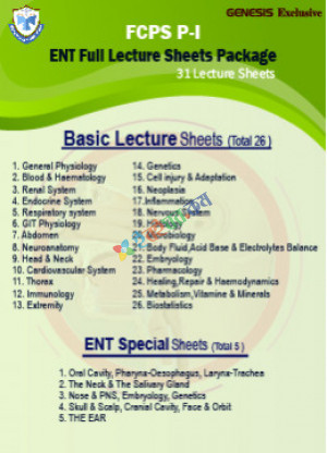 Genesis Lecture Sheet FCPS Part-1 ENT Full Package (32 Sheet)