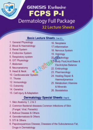 Genesis Lecture Sheet FCPS Part-1 Dermatology Full Package (32 Sheet)