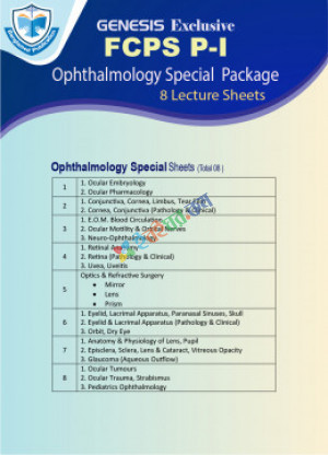 Genesis Lecture Sheet FCPS Part-1 Ophthalmology Special Package