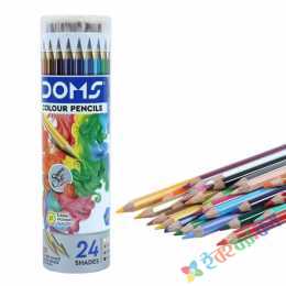 DOMS Full Size Color pencil - 24Pcs Multicolor ( Round Tin)