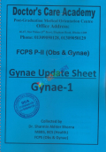 DCA FCPS Part-II (Obs & Gynae) Sheet
